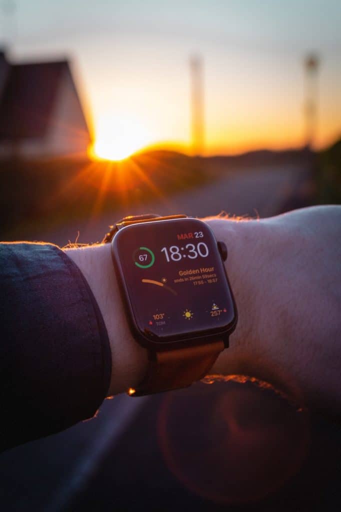 apple watch in action sunrise